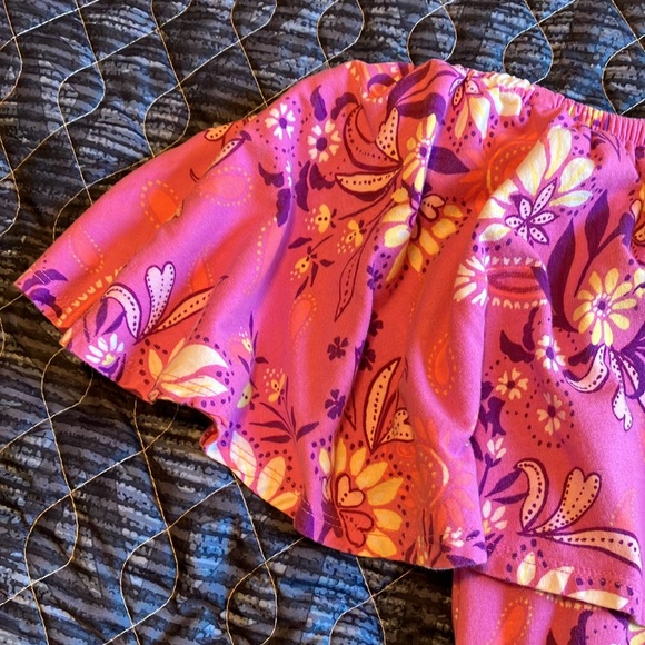 Pretty pink print knit top with ruffle sleeves by Woman Within, size 18, NWOT! - Picture 2 of 16